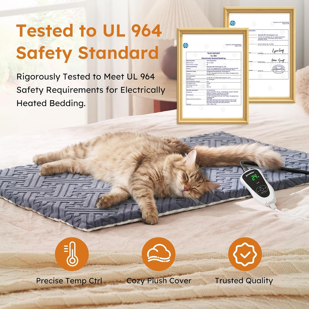ZOMISIA Cat Heating Pad dimensions